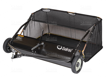 Zbieracz trawy i liści do traktorka 122 cm - 400 litrów - Cedrus - szczotka - OD RĘKI